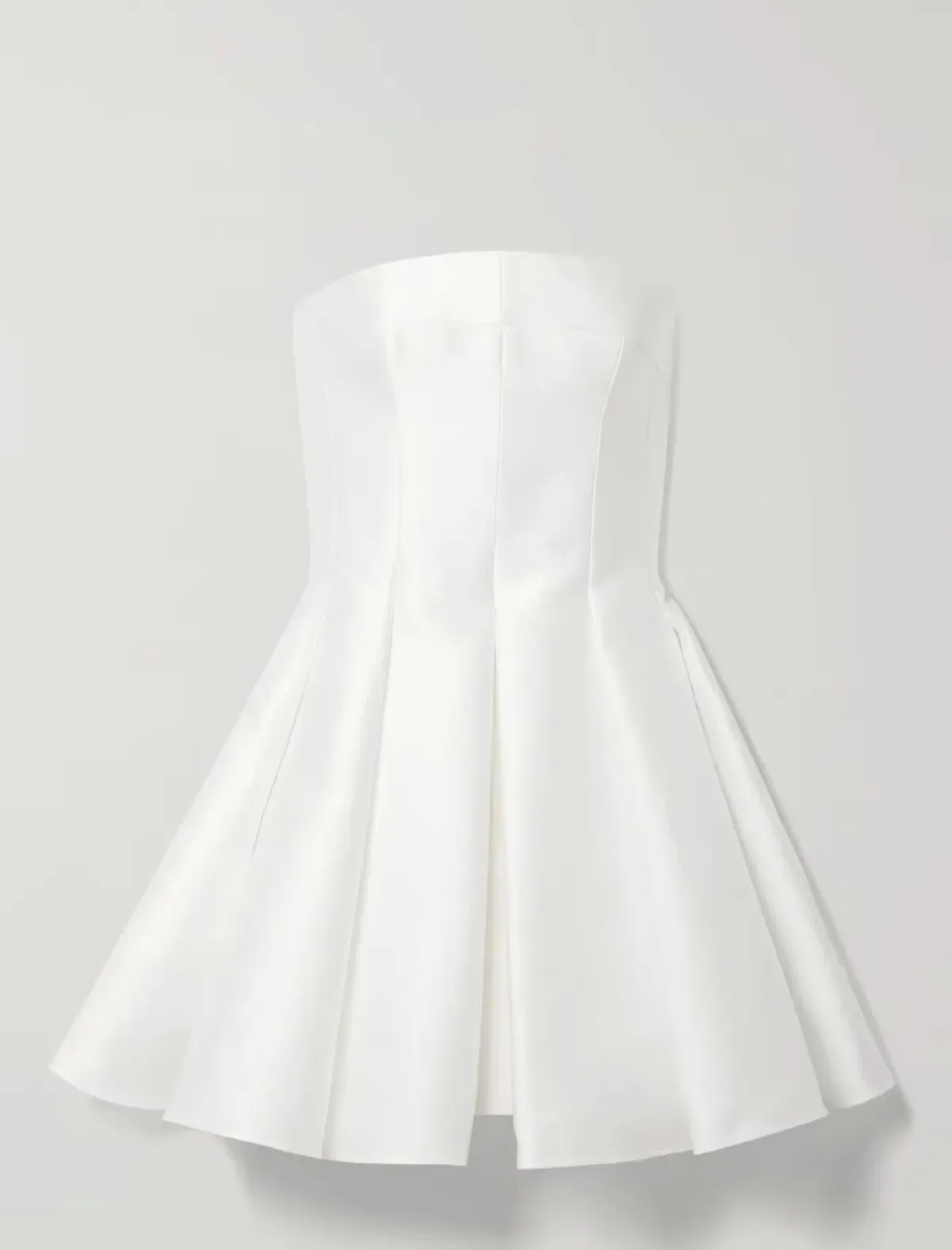 Rasario Strapless Pleated Satin Mini Dress White Size 8 - Image 3
