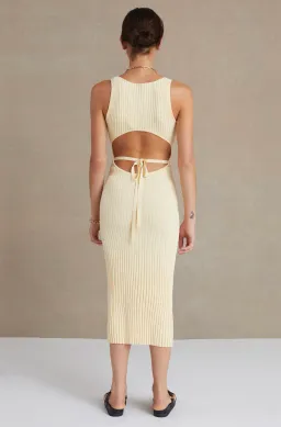 Bec & Bridge Lyla Knit Midi Dress Butter Size 6  for rent on The Volte - image 2