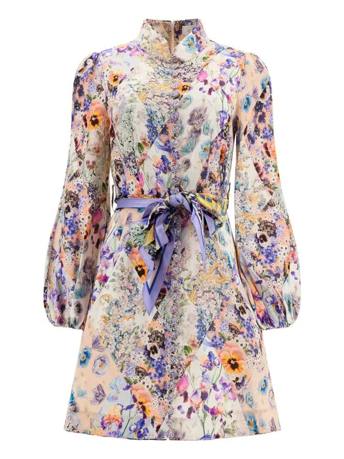Zimmermann Tama Belted Mini Dress Floral Size 3/Au 14 - Image 5