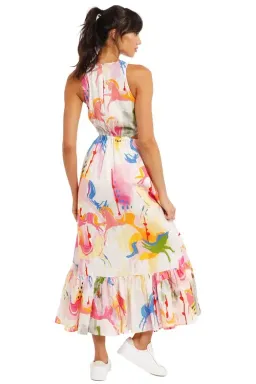Leo Lin Carousel Cut Out Dress Rainbow Carousel Multi Print Size 10 for rent on The Volte - image 2
