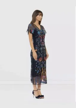 Alannah Hill Birds of a Feather Sheath Midi Dress Beaded  Size 8  for rent on The Volte - image 1