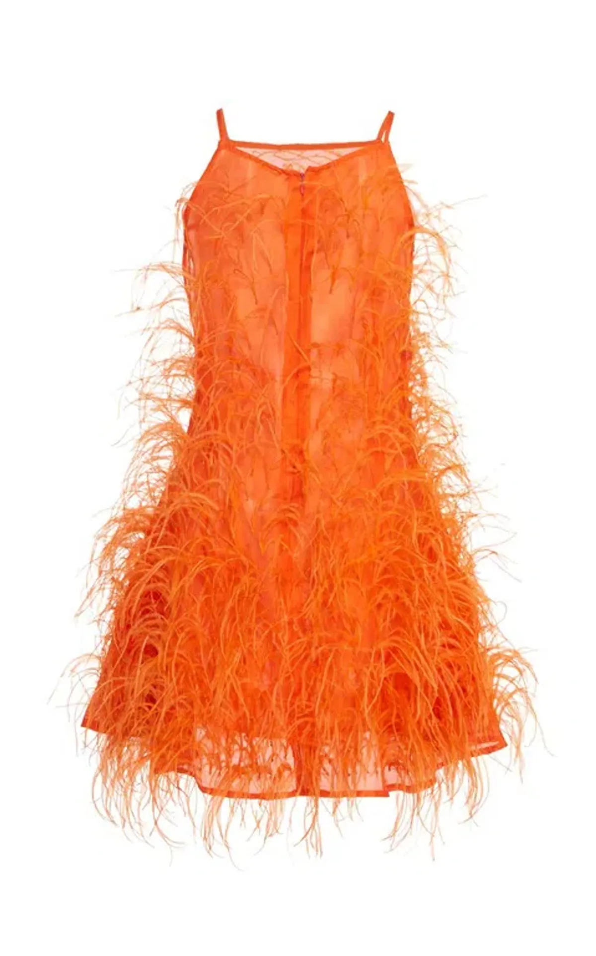 Cult Gaia Shannon Dress Orange Feathers Size XS/S - Image 2