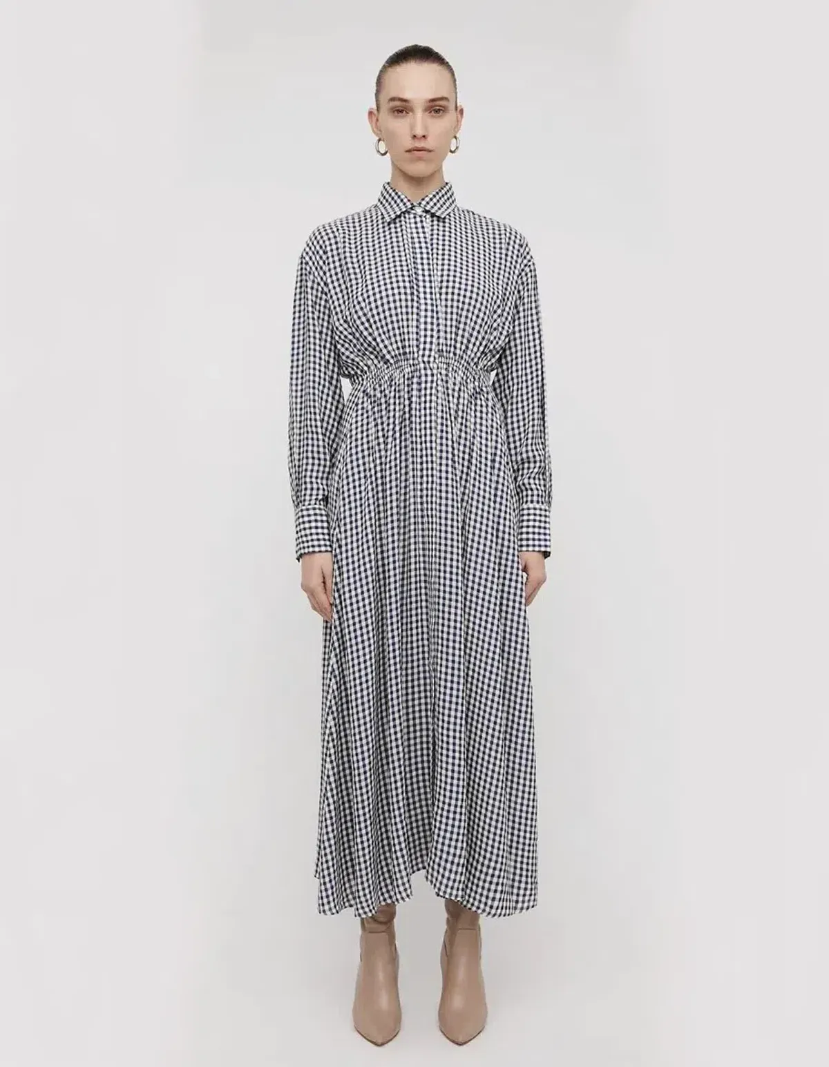 Scanlan Theodore Gingham Shirtdress Print Size 8  - Image 1