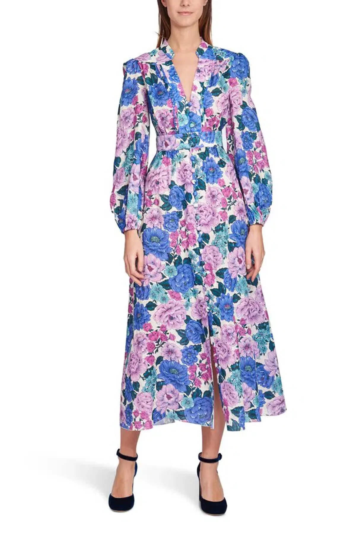 Zimmermann Poppy Plunge Midi Dress Floral Size 2 - Image 2