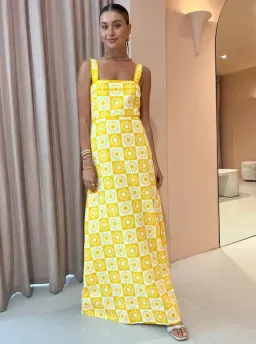 By Nicola | Goldie Maxi Dress | Yellow | Size 10 for rent on The Volte - image 1
