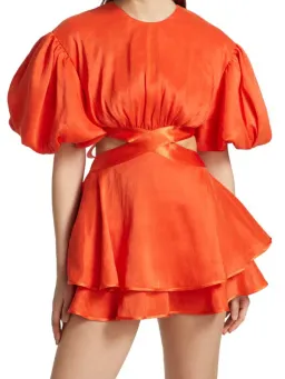 Aje Gracious Cut-Out Mini Dress Orange Size 10 for rent on The Volte - image 6