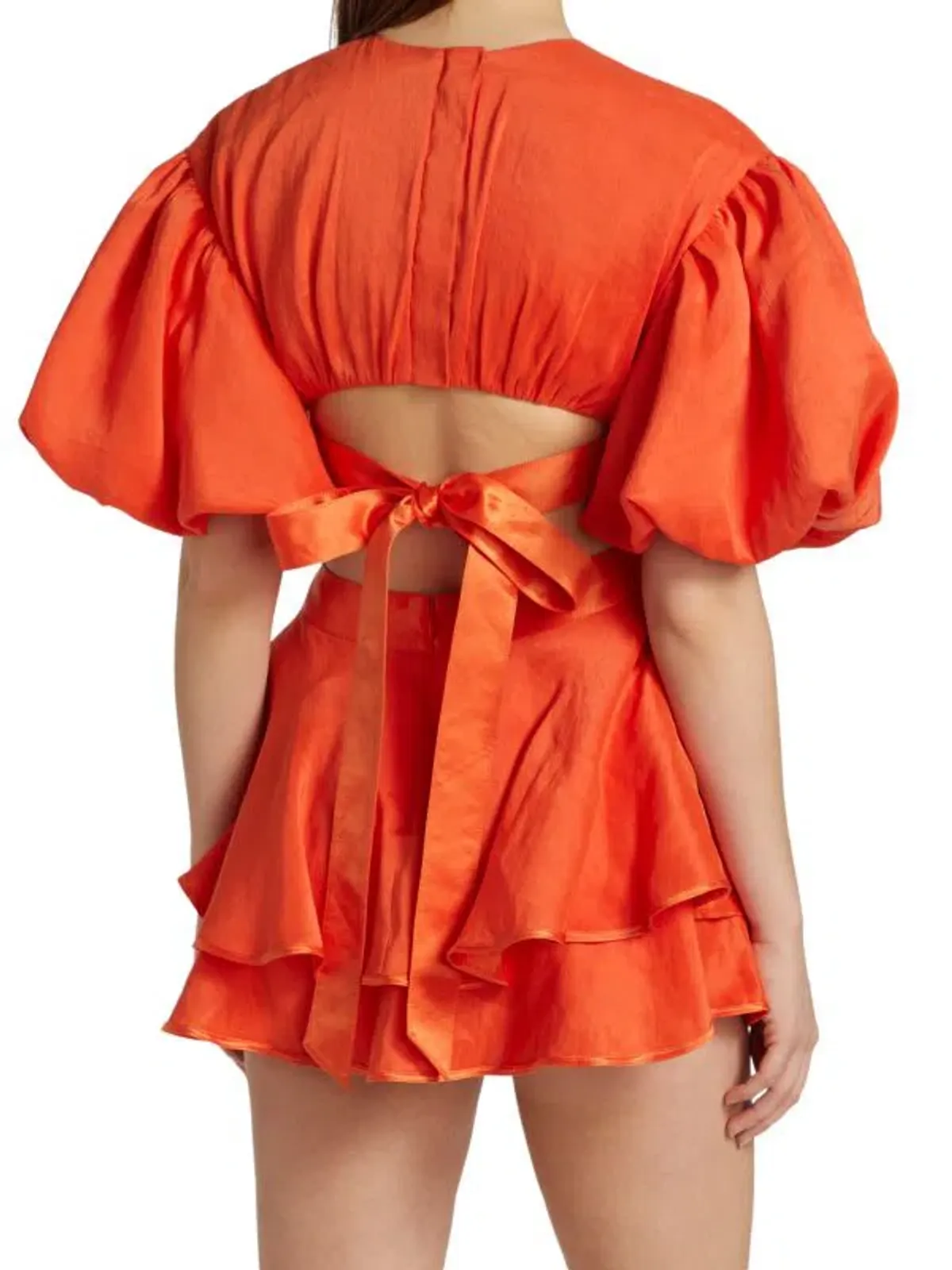 Aje Gracious Cut-Out Mini Dress Orange Size 10 - Image 4