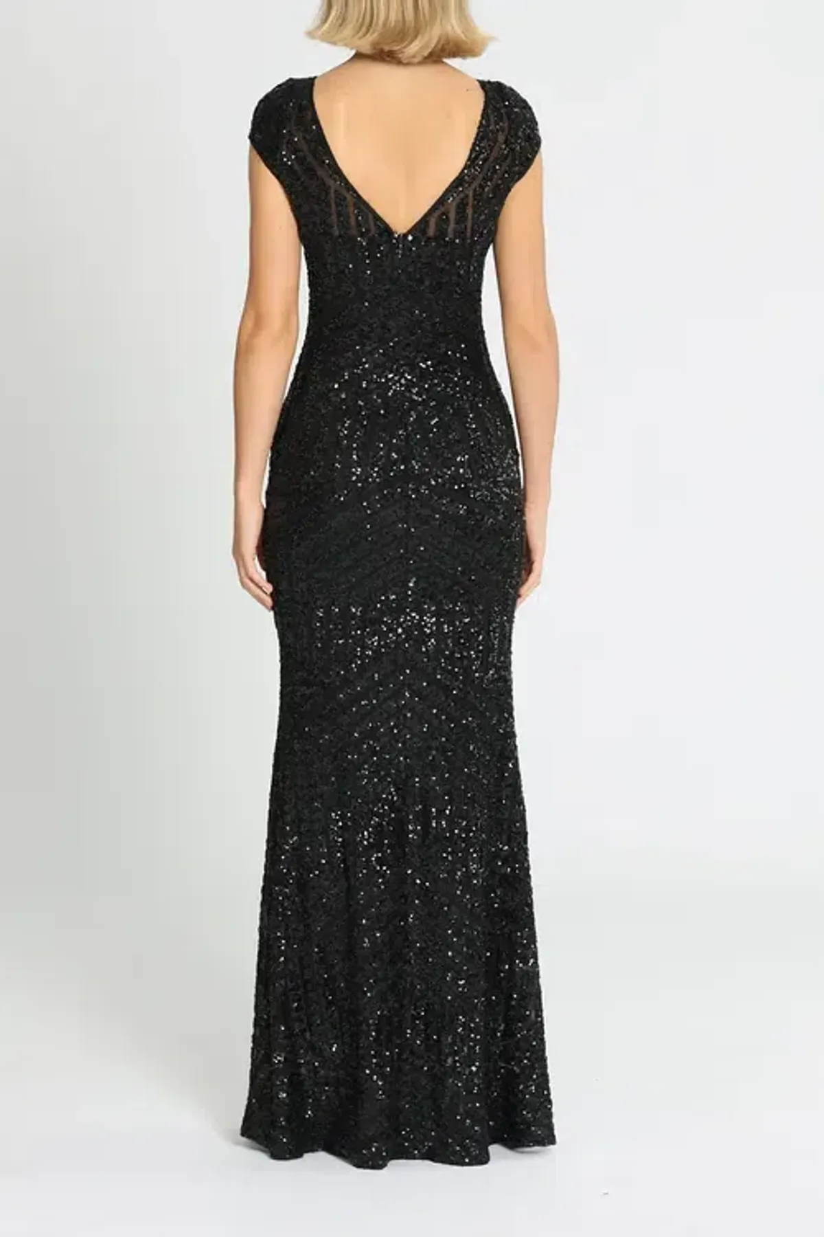 Langhem Ida Sequin Gown Black Size 10 - Image 3
