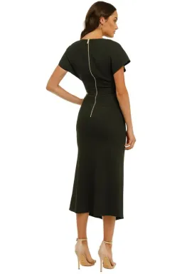 Ginger and Smart Amplitude V Neck Dress Dark Kelp Green Size 8  for rent on The Volte - image 3