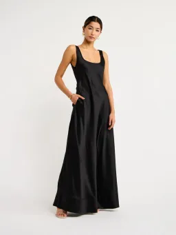 By Nicola Beneath The Stars Bias Cut Slip Dress in Black Size 12 for rent on The Volte - image 10