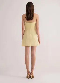 F.ILKK Feather Mini Dress Yellow Size 8 for rent on The Volte - image 2