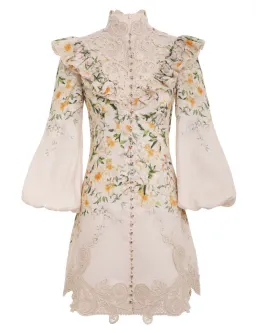 Zimmermann The Coaster Battenburg Blouse in Blush Garden FloralSize 1/Au 10  for rent on The Volte - image 2