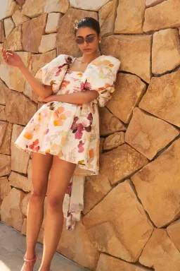 Aje Dassia Puff Sleeve Mini Dress Floral Size 10 for rent on The Volte - image 4