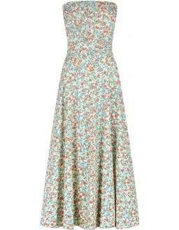 Shona Joy Ulani Strapless Pleated Midi Dress Floral Size 8 for rent on The Volte - image 5
