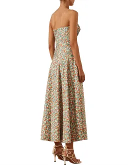 Shona Joy Ulani Strapless Pleated Midi Dress Floral Size 8 for rent on The Volte - image 4