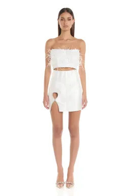 Eliya The Label Simone Skirt White Size 6  for rent on The Volte - image 1