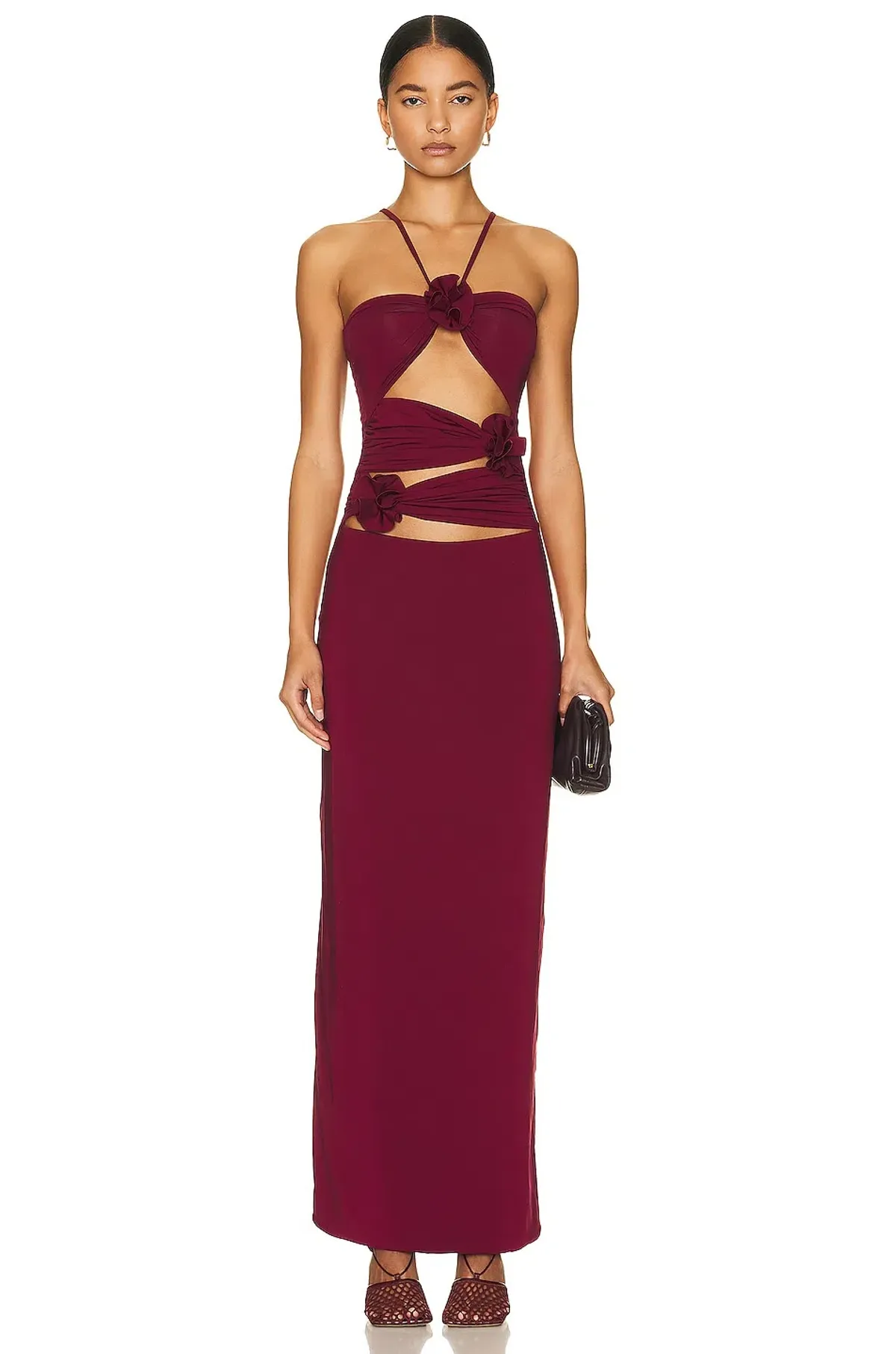 Maygel Coronel Veranera Midi Dress Burgundy One Size - Image 1