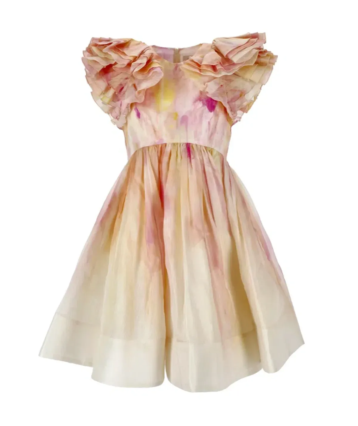  Zimmermann Prima Ruffle Mini Dress Abstract Multi Size 0 / Au 8  - Image 3