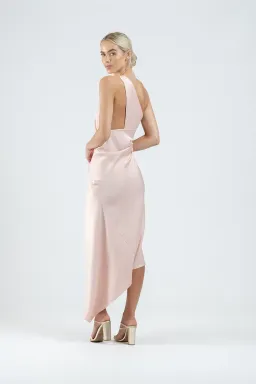 One Fell Swoop Temptation Midi Dress in Sleek Blush Size 10 for rent on The Volte - image 4
