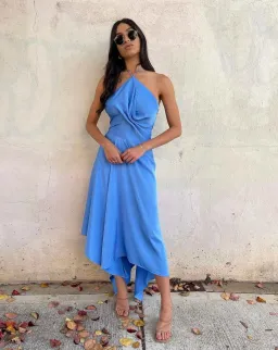 One Fell Swoop Lily Midi Dress Blue Size 10 for rent on The Volte - image 1