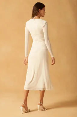 MISHA Kerry Slinky Jersey Midi Dress White Size 10/M for rent on The Volte - image 2