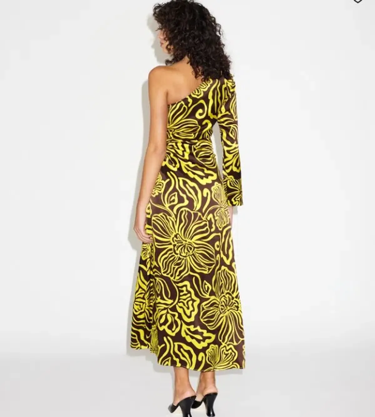 Lover Solana Silk One Shoulder Cut Outs Midi Dress Size AU 12  - Image 2