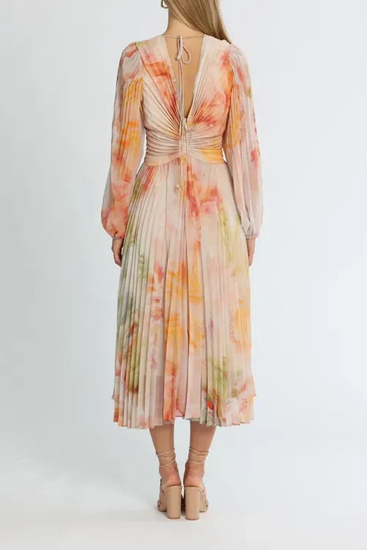 Ministry of Style Sunrise Midi Dress Blush Multi Print size AU 16 - Image 3
