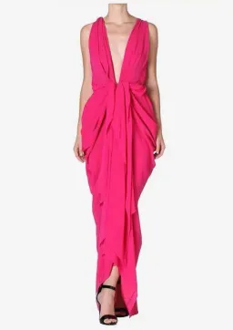 Carla Zampatti Forget Me Knot Dress Pink Size 12 for rent on The Volte - image 1