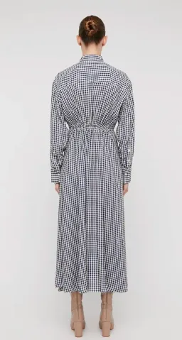 Scanlan Theodore Gingham Dress Navy Cream Size 10 for rent on The Volte - image 3