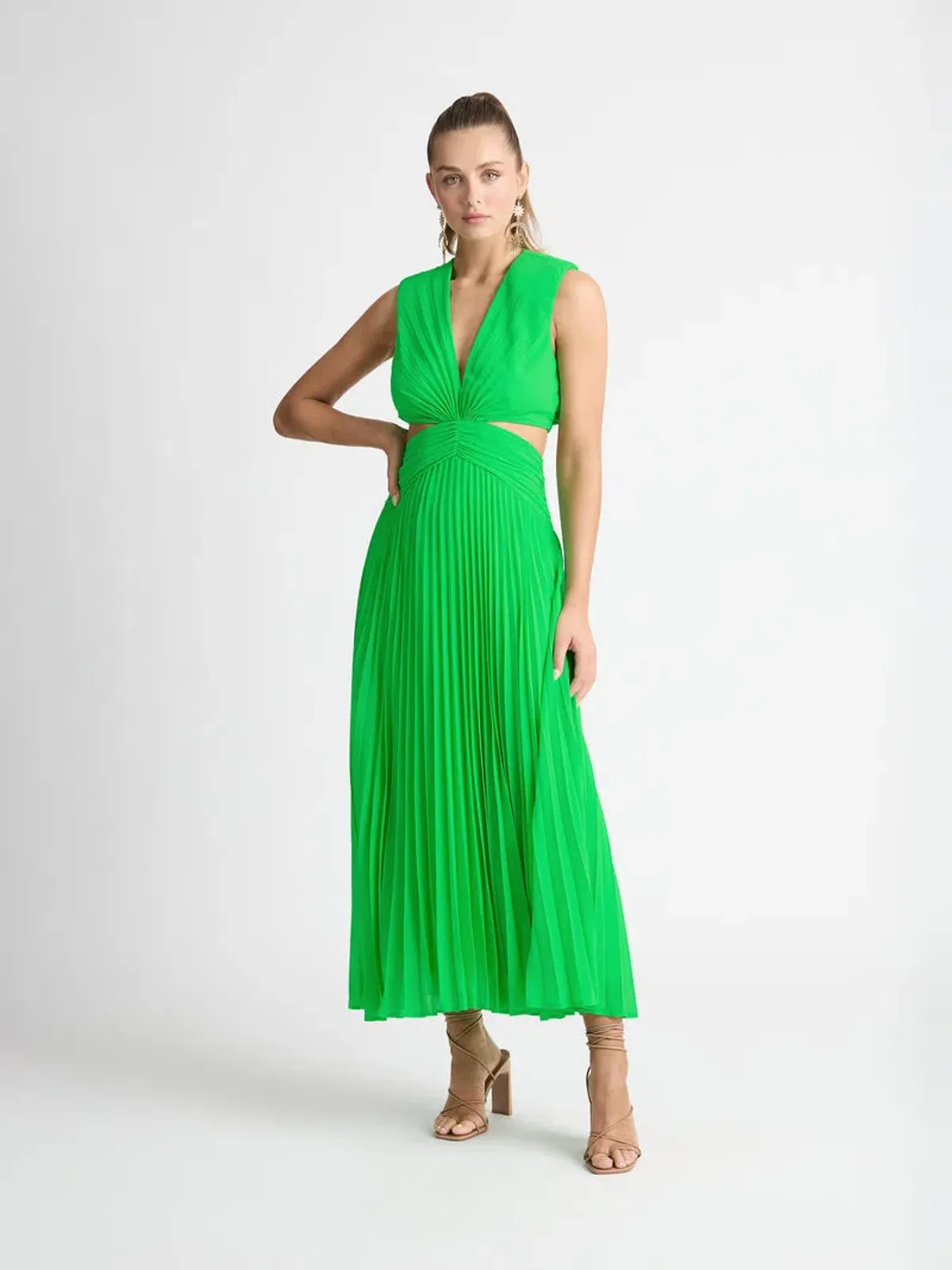 Sheike Marilyn Pleat Dress Green Size 12  - Image 1