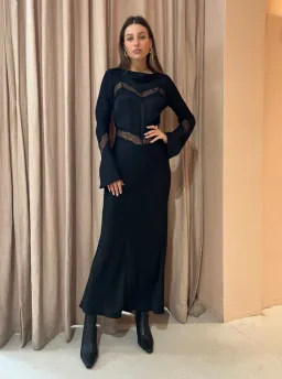 Bec & Bridge Spencer Lace Long Sleeve Maxi Dress in Black Size 6 / XS for rent on The Volte - image 1