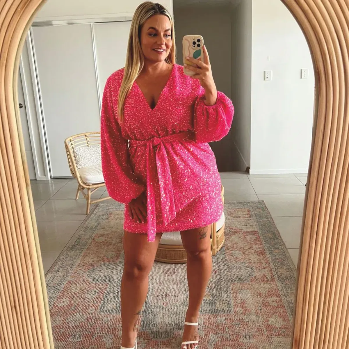 Sheike Xanadu Mini Dress Pink Size 14 - Image 1