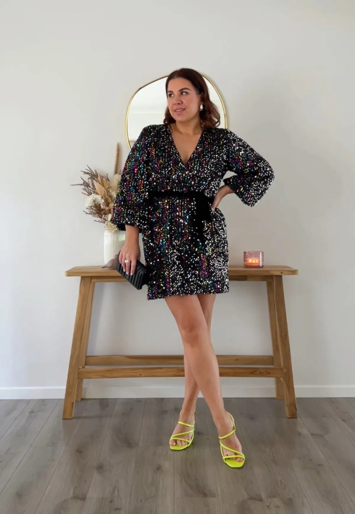 Sheike Xanadu Mini Dress Black Multi Size 14 - Image 1