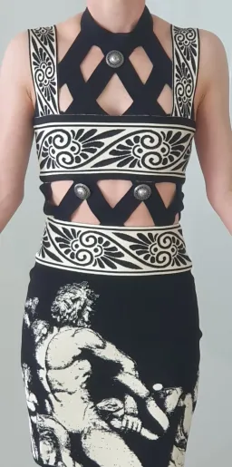 Fausto Puglisi Diamond Cutout Knit Mini Dress Print Size 36 / AU 6 for rent on The Volte - image 4