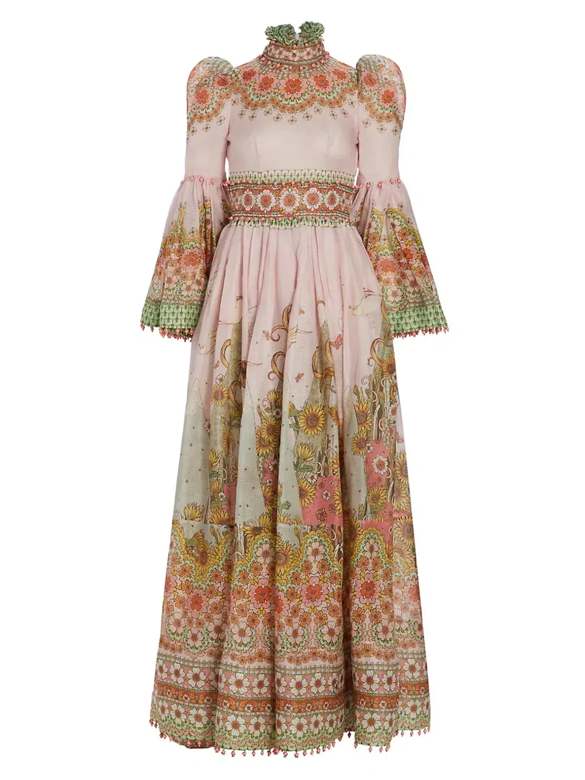 Zimmermann Kaleidoscope Bell Sleeve Dress Leo Zodiac Floral Print Size 1 / AU 10 - Image 3