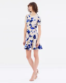 Lover Watercolour Scuba Mini Dress Floral Size AUS 8 US 4 for rent on The Volte - image 1