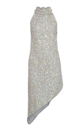 Anna Sui Asymmetric Sequin Embellished Chiffon Mini Dress Size 12 for rent on The Volte - image 3