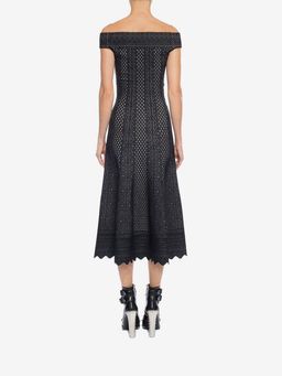 Alexander McQueen Off the Shoulder Jacquard Lace Dress Size 12 for rent on The Volte - image 3