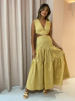 Bec & Bridge Liliana Maxi Dress Stripe Size 12 for rent on The Volte - image 1