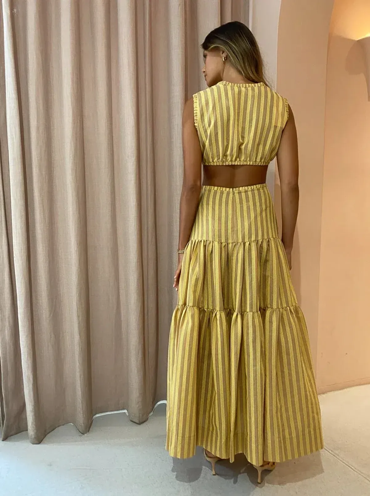 Bec & Bridge Liliana Maxi Dress Stripe Size 12 - Image 3