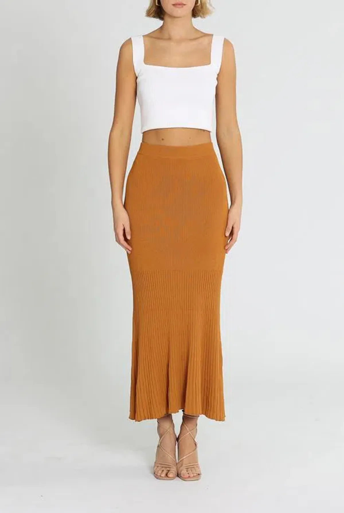Alice McCall Michelle Knit Skirt Tan Brown Size AU 8 - Image 2