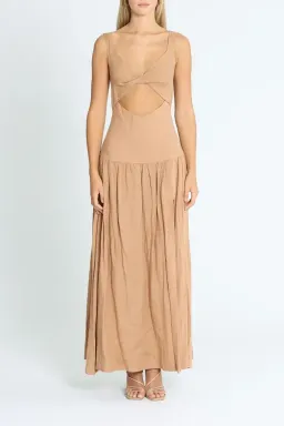 Bec & Bridge Alamos Midi Dress Brown Size AU 8 for rent on The Volte - image 1
