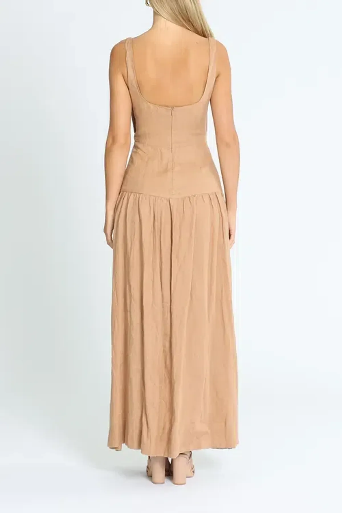 Bec & Bridge Alamos Midi Dress Brown Size AU 8 - Image 3