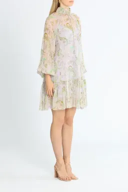 Alemais Marta Silk Crinkle Mini Dress Multi Print Size AU 10 for rent on The Volte - image 2