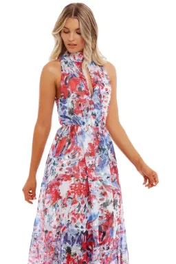 Sofia Irina Halter Gown Spring Flora Multi Print Size AU 8 for rent on The Volte - image 5