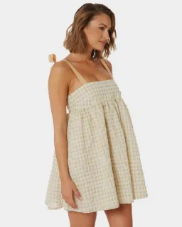 Mon Renn Lucille Mini Dress in Marigold Check Multi Size 12 for rent on The Volte - image 3