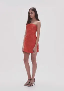 Aje Anima Ruched Mini Dress Red Size 6 for rent on The Volte - image 2