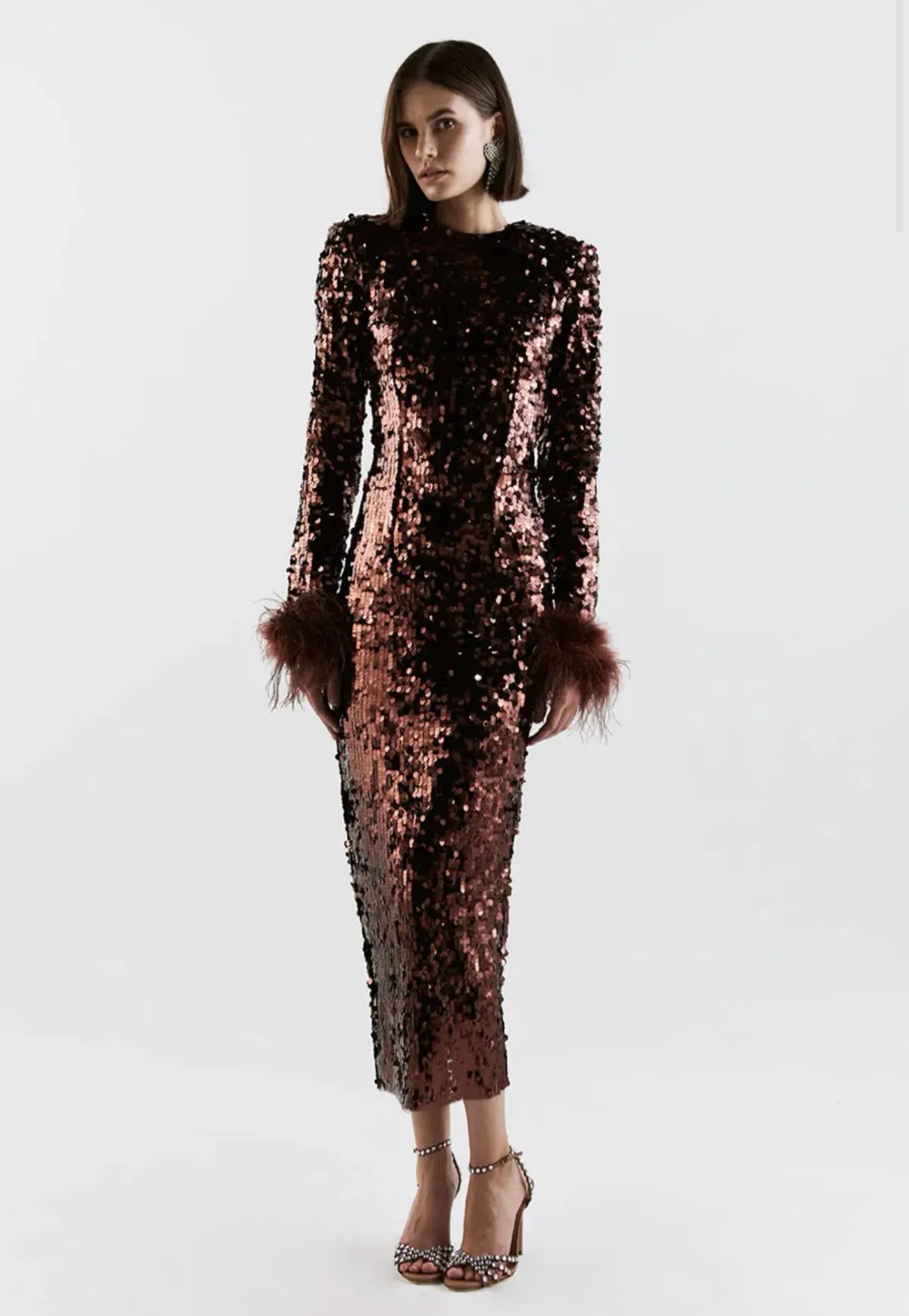 THE NEW ARRIVALS by İlkyaz Özel Veronique in Chambord Sequin Dress Size 6/XS - Image 1