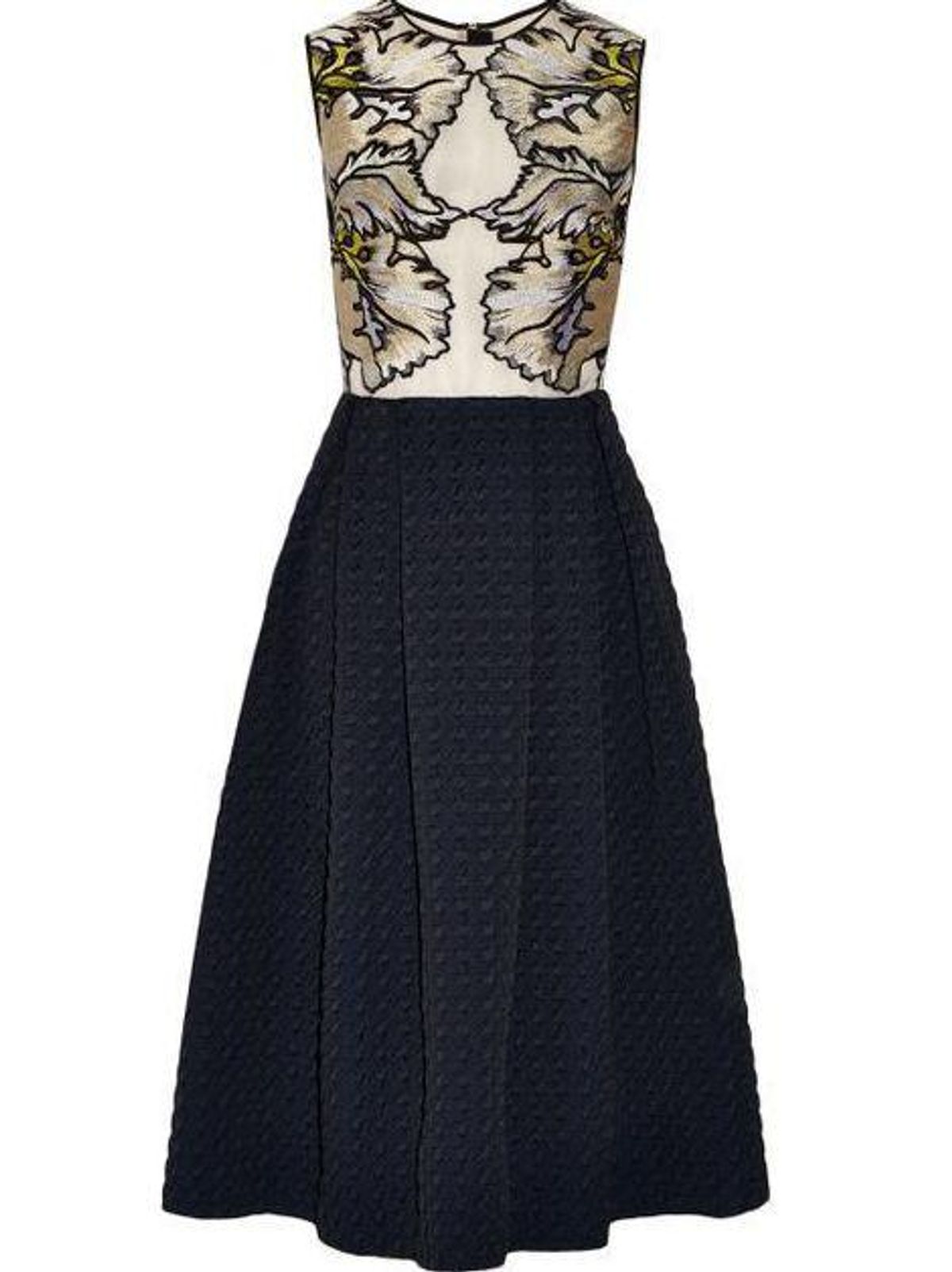 Erdem Shirlette Embroidered Organza And Matelassé Dress Size 12 - Image 2