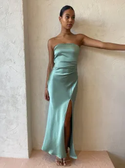 Bec & Bridge Symone Strapless Dress Moss Green Size 6 for rent on The Volte - image 2